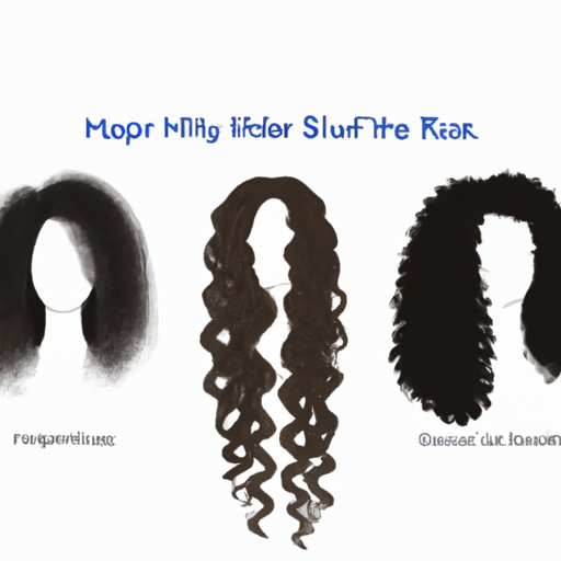 איור המציג סוגי שיער שונים (חלק, גלי, מתולתל, מפותל).